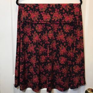 LuLaRoe Azure A-line Floral Swing Skirt size L